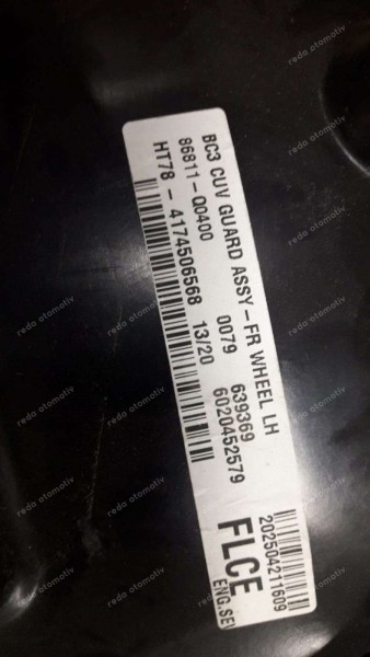 Hyundai Bayon Sol Ön Çamurluk Davlumbazı 86811-Q0400 86813-Q0400 SP YP (MA-110)