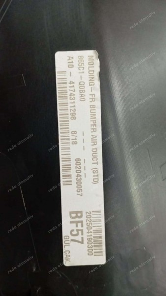 Hyundai Bayon Ön Tampon Far Alt Sol Bakaliti Hava Kanalı 865C1-Q0BA0 CP (EA-110)