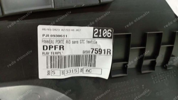 Dacia Jogger Sağ Ön Kapı Döşemesi 809007591R SP YP (FE-120)