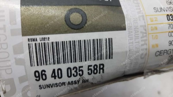 Renault Latitude Sağ Güneşlik 964003558R YP (IE-125)