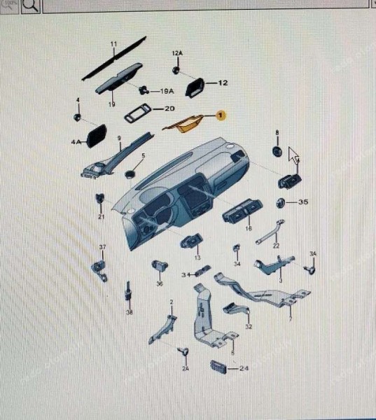 Volkswagen Jetta 2014 Torpido Sağ Hava Kanalı Kapak 5C7815159B SP (DC110)