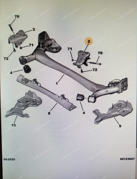 Opel Corsa F Sol Arka Kol Mafsal Kanca Travers Braketi 9825420380 SP (DB110)