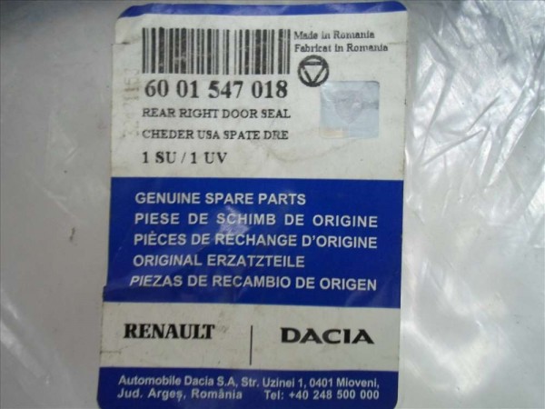 Dacia Logan Sandero 1 Sağ Arka Kapı Fitili Orjinal 6001547018 YP (F2)