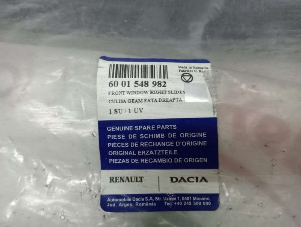 Dacia Logan Sağ Ön Kapı Cam Fitili Orjinal 6001548982 YP (F2)