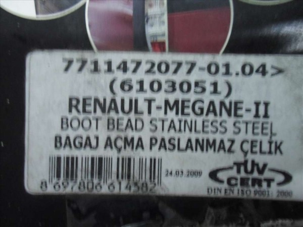 Renault Megane 2 Bagaj Açma Krom Nikelajı YP YS [C-B-130]
