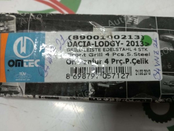 Dacia Lodgy Ön Panjur Çıtası Nikelaj Krom OMTEC ADET 8900100213 YS YP [D-B-130]