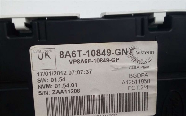 FORD FİESTA GÖSTERGE TABLOSU PANELİ KİLOMETRE SAATİ 8A6T-10849-GN VP8A6F-10849-GP CP (JA-120)