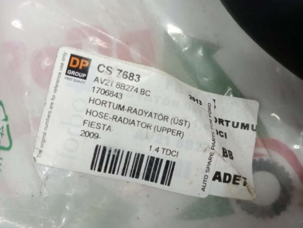 Ford Connect Radyatör Üst Hortumu AV2T-8B274-BC ORJİNAL YP [A-D-130]