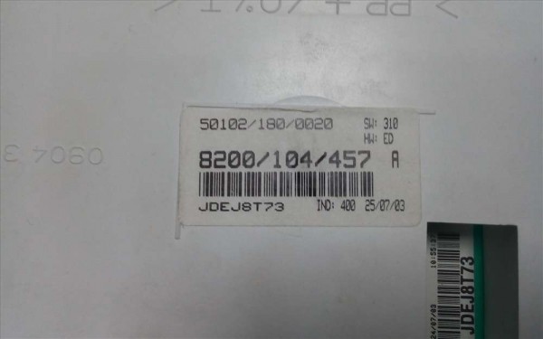 RENAULT CLİO SYMBOL GÖSTERGE TABLOSU PANELİ KİLOMETRE SAATİ 8200104457 KOMPLE A.Ü. YP (JB-120)