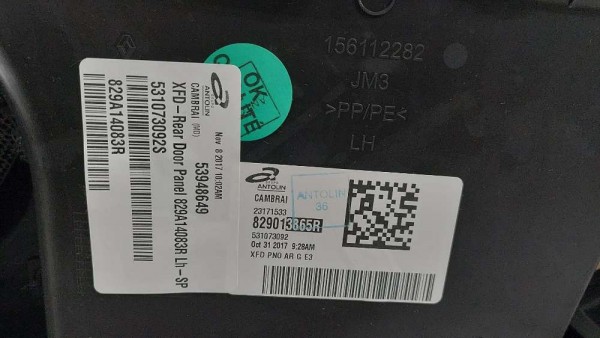 Renault Talisman Sol Arka Kapı Panosu 829A14083R YP (EA-130/E-V)