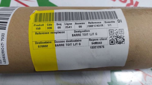 Dacia Duster 4X2 Sol Boylamasına Tavan Barı 738217431R YP