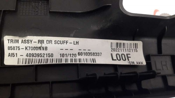 Hyundai İ10 Sol Arka Kapı Alt Trimi 85875-K7000 SP YP (DA-110)