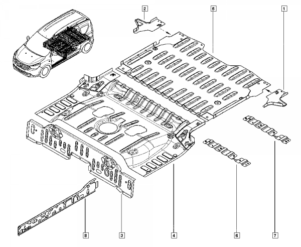 Dacia Dokker Arka Taban Sacı Arka Kısım 745148004R YP