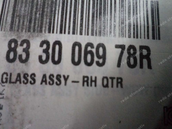 Renault Koleos 2 Sağ Arka Kelebek Camı Orjinal Sıfır 833006978R YP (GI-130)