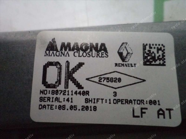 Dacia Logan Sandero Sol Ön Cam Krikosu 807211440R Org YP (DF-130)