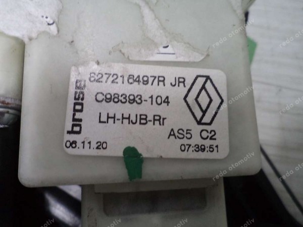 Renault Captur 2 Sol Arka Cam Krikosu CP 827216497R (EF-110)