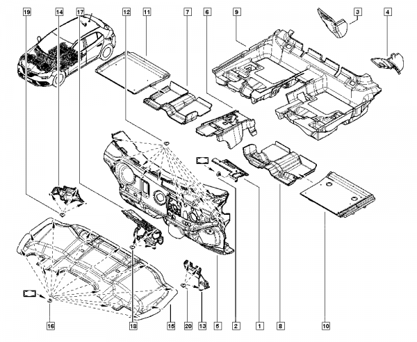 Renault Megane4 Ön Göğüs Sessizleştirici 749486657R YP (CD-130)